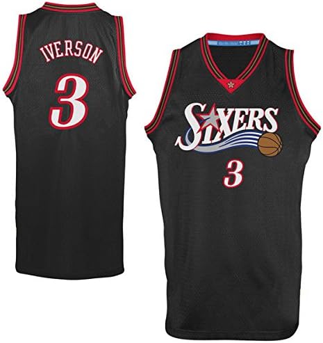 Men's Allen Iverson #3 Basketball Jersey Mens Basketball Jersey - Black