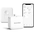 SwitchBot Smart Switch Pusher with Remote - No Wiring, Control with APP, Timer and Bluetooth Remote, Add SwitchBot Hub Mini to Make it Compatible with Alexa, Google Home, IFTTT (White)