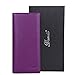 Lavemi Ultra Slim Thin Leather Women Wallet RFID Blocking Credit Card Holder Bifold Long Ladies Billfold (Violet)