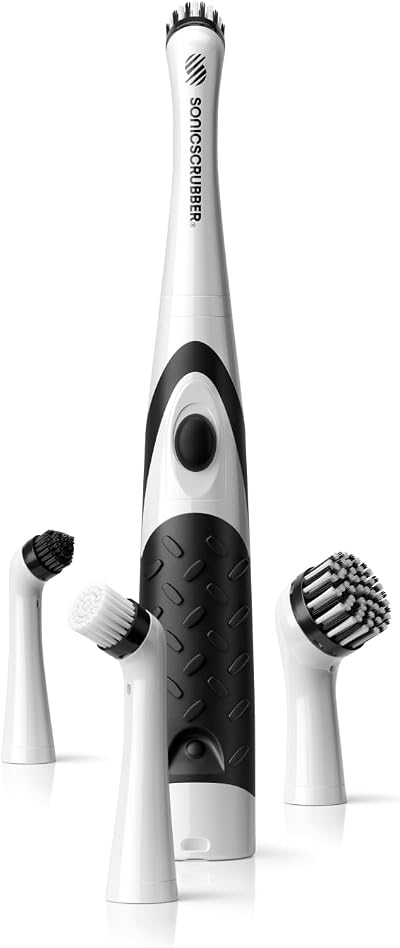 SONICSCRUBBER Household Combi Pack Electric Scrubbing Brush 10K rpm 4 heads