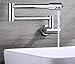 BWE Brass Kitchen Wall Mount Single Handle Pot Filler Faucet Swing Swivel Spout Chrome Polished Cold water Only
