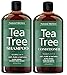 Natural Riches Tea Tree Shampoo and Conditioner Set with 100% Pure Tea Tree Oil, Anti Dandruff for Itchy Dry Scalp, Sulfate Free, Paraben Free - for Men and Women - 2 bottles 16fl oz each