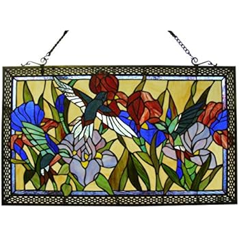 Fine Art Lighting ZP488 363 Glass Cuts Tiffany Window Panel, 28 x 17