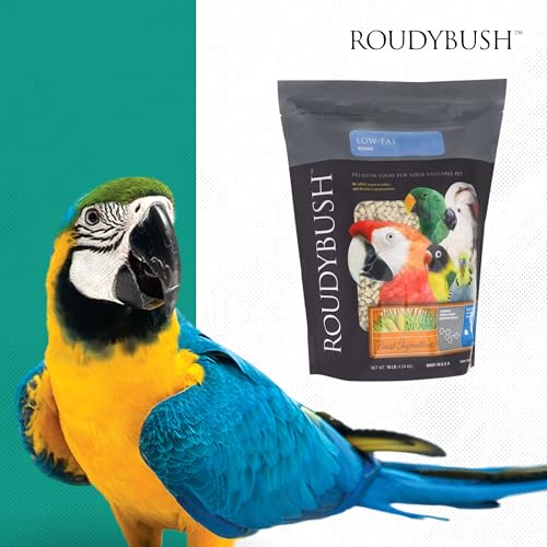 ROUDYBUSH LOW FAT FOOD FOR ADULT BIRDS & CHICKS – SCIENTIFICALLY FORMULATED BIRD FEED – BIRD FOOD PELLETS W/CORN, WHEAT, SOY & MORE – NUTRITIOUS & HEALTHY FEED FOR BIRDS (MEDIUM, 44OZ)