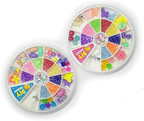 2 set DIY Bead Set for Girls and Boys, Stringing Jewelry Making Set, Pretend Play Toys, Handmade Learning For Bracelets, Rings, Necklaces by Madhurot