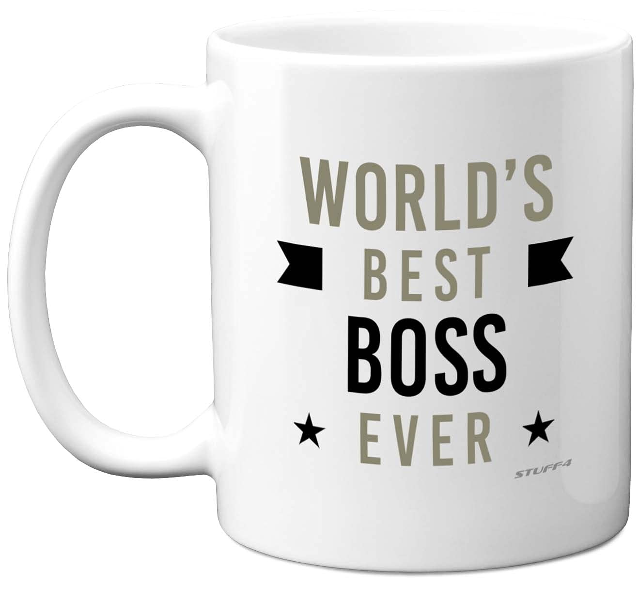 Stuff4 World's Best Boss Mug - New Job, Good Luck, Leaving Presents, Novelty Office Gifts, Funny Present for Boss, 11oz Ceramic Coffee Mug, Dishwasher Microwave Safe