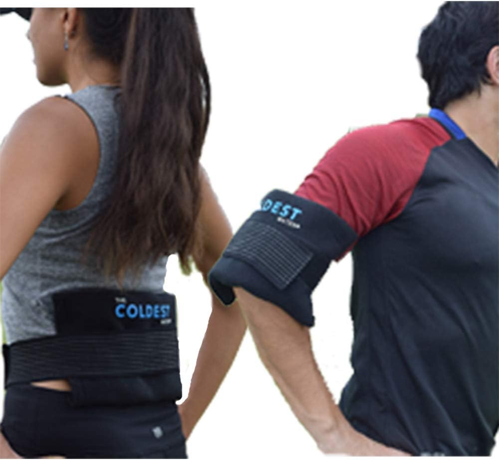 The Coldest Ice Pack (Standard Large 11" x 14") Flexible Gel and Wrap with Elastic Straps Specific for Cold Therapy - for Back Leg Sprains, Muscle Pain, Flexi Bruises, Injuries - 11" x 14": Health & Personal Care