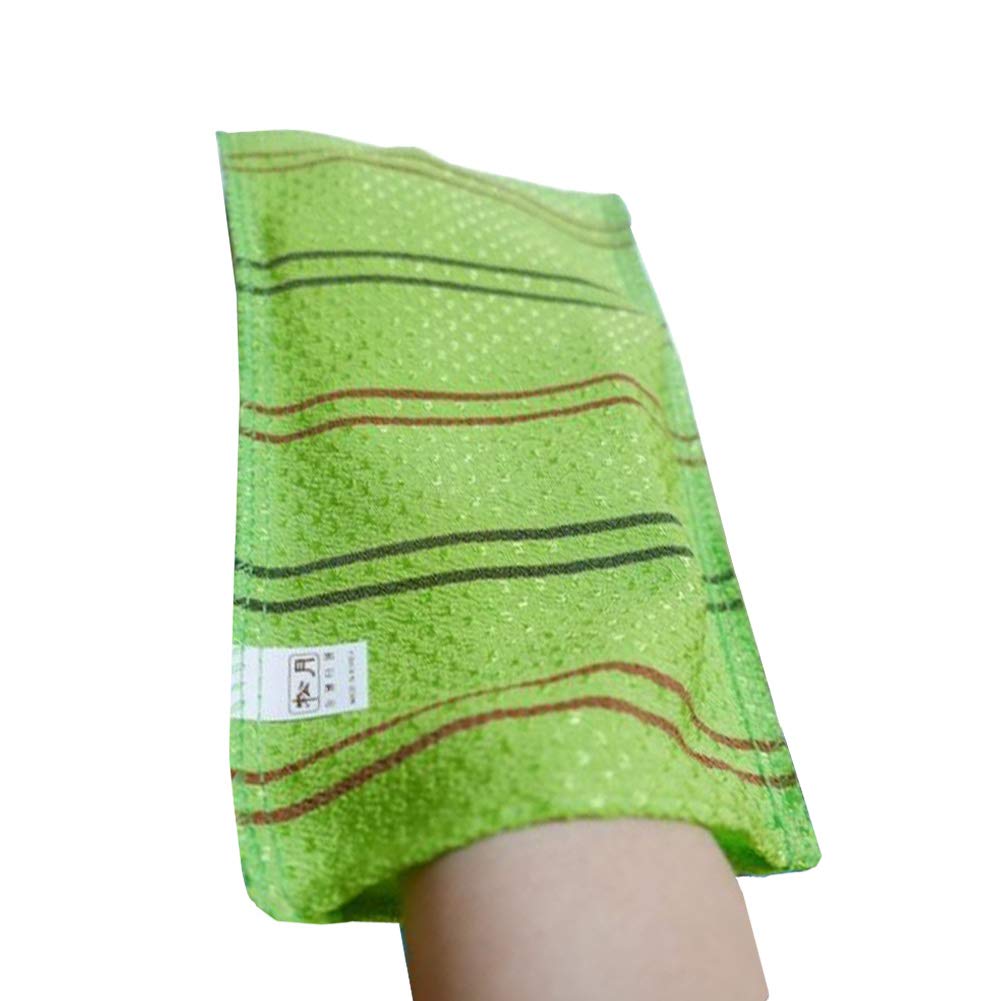 SongWol 10 Pack Korean Beauty Skin Large Exfoliating Bath Shower Towel Gloves Scrub Wash Clothes Made in Korea Green — image 1