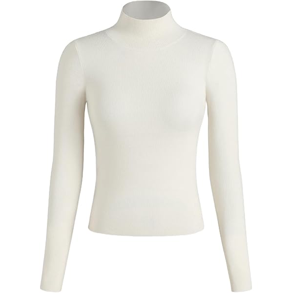 CIDER Women's Mock Turtleneck Tops Long Sleeve High Neck Knit