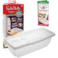 Microwave Pasta Cooker- Original Fasta Pasta w Spiral Cookbook- Quickly Cooks Up to 4 Servings- No Mess, Sticking or…