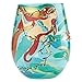 Designs by Lolita “Mermaid” Hand-painted Artisan Stemless Wine Glass, 20 oz.