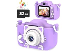 goopow Kids Selfie Camera, Christmas Birthday Gifts for Boys Age 3-9, HD Digital Video Cameras for Toddler, Portable Toy for 3 4 5 6 7 8 Year Old Boy&Girls with 32GB SD Card