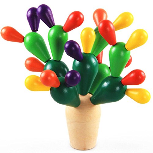 image for Wooden Puzzle Toys, Sacow Baby Cartoon Cactus Balancing Puzzle Toys Wo