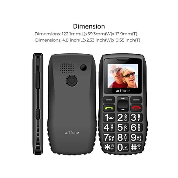Big-Button-Mobile-Phone-for-Elderly-artfone-C1-Senior-Mobile-Phone-With-SOS-Button-Talking-Number-1400mAh-Battery-Dual-SIM-Unlocked-Torch-Side-Buttons-Bluetooth-Charging-DockBlack artfone Big Button Mobile Phone for Elderly, C1 Senior Mobile Phone With SOS Button | Talking Number | 1400mAh Battery…
