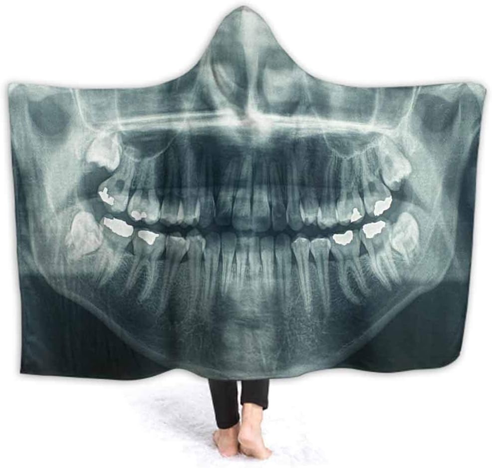 prunushome Flannel Blanket Panoramic Dental X Ray 3D Printed Blanket