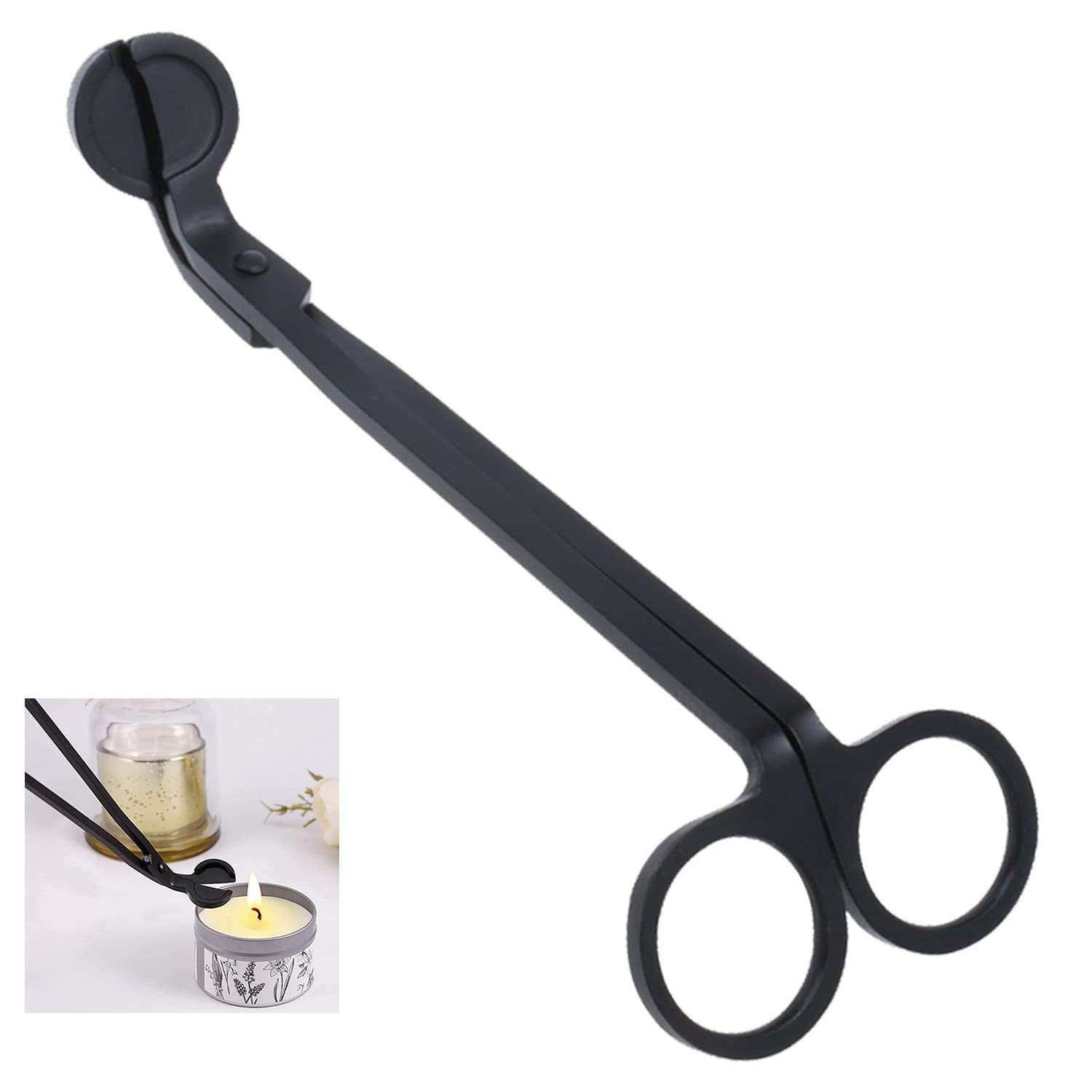 CC wonderland zone Candle Wick Clipper,Wick Cutter Scissor,Candle Wick Trimmer,Stainless Steel Wick Clipper Cutter,Black(Scissor Shape)