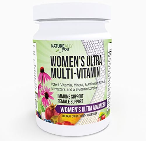 NATUREALLY YOU© - Women's Advanced Ultra Daily Multi-Vitamin - Potent Vitamin, Mineral, &amp; Antioxidant Formula Energizers and a B-Vitamin Complex Immune Support* Female Support*