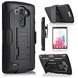 LG G3 Case, Starshop iRobot Dual Layer Holster Case with Kickstand Swivel Clip and Screen Protector Black