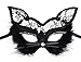 Venetian Masquerade Mask Women's Sexy Black Glitter Fancy Cat Lace Eye Mask (Black Cat Mask)