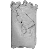 Misha Ultra Plush & Soft Fleece Sherpa Throw Blanket Fuzzy Cozy and Warm Cover for Your Bed, Couch, and Sofa, 50 x 60 Inch, Grey