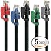 Mediabridge Cat6 Ethernet Patch Cable (5-Pack - 10 Feet) - Soft Flex Tab - RJ45 Computer Networking Cord - Multi-Color - (Part# 32-699-10X5M)