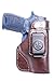 OUTBAGS LOB8S-P250C (BROWN-RIGHT) Genuine Leather IWB Conceal Carry Gun Holster for Sig Sauer P250 Compact. Handcrafted in USA.