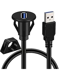 batige USB macho a hembra AUX Flush montaje en panel Cable de extensión para coche, camión, barco motocicleta salpicadero