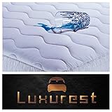Waterproof Mattress Pad. This Hypoallergenic High Quality Fitted Cover Will Protect Your Mattress While Adding Softness and Comfort Guaranteed. Sold Exclusively By LuxurestLLC.