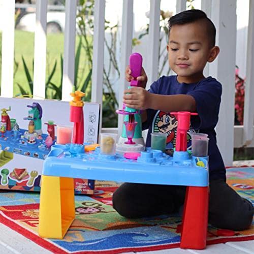 UNIH Playdough Sets for Toddlers, Playdough Table with Dough Kit and