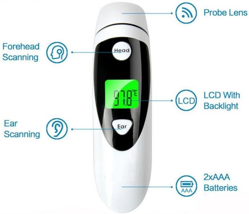 Arret Automatique Thermometre Medical Numerique Precis Pour Bebe Enfants Adulte Avertissement De La Fievre Corps Infrarouge De Loreille Et Du Front Instantane Thermometre Avise Commerce Industrie Et Science Test Et Mesurage Dwteam In