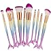 Mermaid Eye Brushes Foundation Makeup Brush Set 10pcs Soft Bristles Beauty Tools Eyeshadow Eyebrow Face Blush Concealer Kit