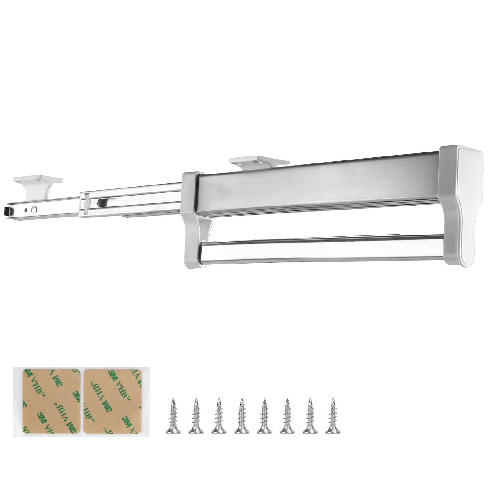 DBREAKS Extendable Clothes Rail for Pull-Out Clothes Hangers, Wardrobe Rail, Adjustable Wardrobe Rail, for Cupboard with a Depth of More Than 300 mm