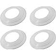 Jolux 4 Pack Gloss White Goof Trim Ring for 5/6" Inch Recessed can Lighting Downlight, Plastic, Outer Diameter 8.6 Inches, Inner Diameter 4.7 Inches.
