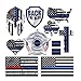SpeedSquare Tools 11-Pack Police Thin Blue Line Stickers | 100% Vinyl | Proudly Made in USA! Quality Decals for Patrol Car, Truck, Jeep, HydroFlask, Laptop, Gear | Display Your American Flag!