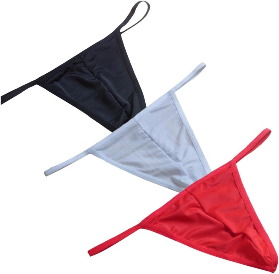 OHT Men's Spandex Thong Elastic G-String Guy Underwear Sexy Mini Bikini T-Back