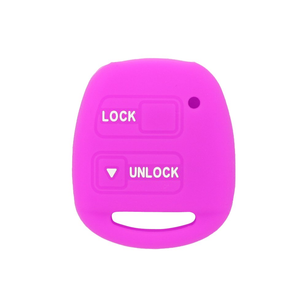 BROVACS Silicone Cover Protector Case Holder Skin Jacket Compatible with TOYOTA Camry Corolla RAV4 Prado LEXUS 2 Button Remote Key Fob CV2421 Purple