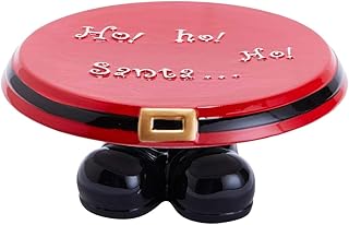 Weihnachtsgeschirr - Tortenplatte Weihnachtsmann - Tortenteller - Rot - ca. H9 x Ø 21 cm