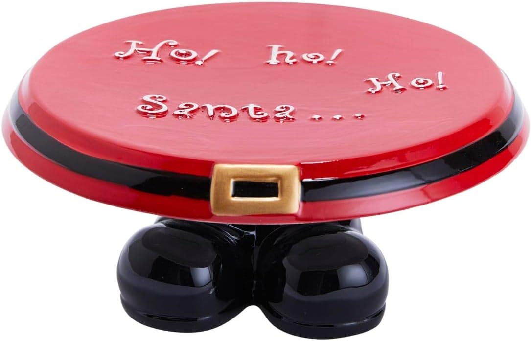 Weihnachtsgeschirr - Tortenplatte Weihnachtsmann - Tortenteller - Rot - ca. H9 x Ø 21 cm