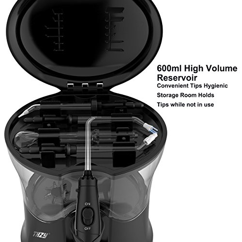 Water Flosser Teeth Cleaner, THZY 2018 Upgraded 600ML Electric Oral Irrigator Water Pick with 7 Interchangeable Nozzles For Braces, Implants, Bridges, 110-220V Global Voltage Black - Thumbnail 6