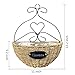 Mecai Handmade Woven Wicker Metal Hanging Basket for Home Garden Christmas Wedding Wall Basket Decor