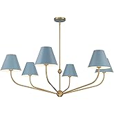 Crystorama Xavier 6 Light Vibrant Gold + Blue Chandelier