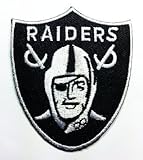 Black Raiders Patch Embroidered Iron on Hat Jacket Hoodie Backpack Ideal for Gift/ 6.5cm(w) X 7.5cm(h)