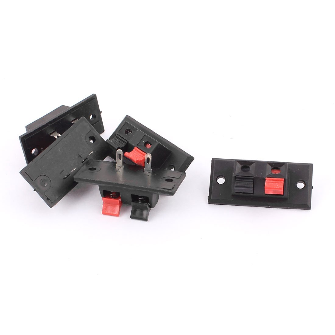 sourcing map 5 Pcs 2 Terminals Speaker Audio Terminal Board Connector Red Black