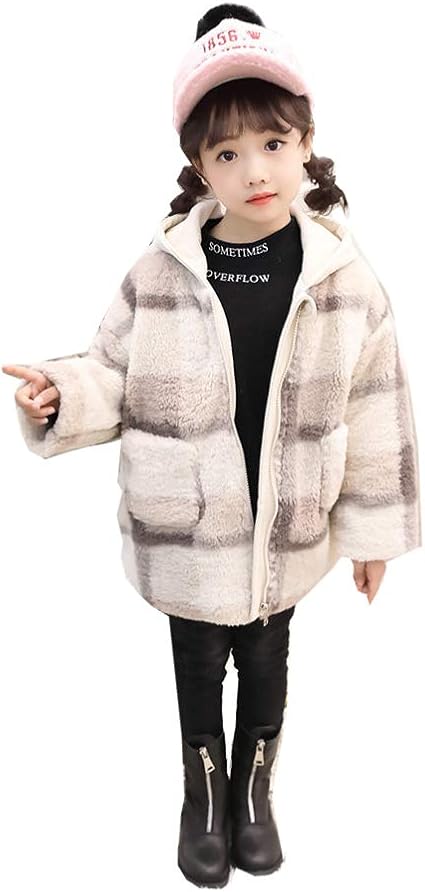 Amazon Co Jp ダッフルコート ボアブルゾン キッズ 秋冬 中綿ジャケット 子供服 ボアコート チェック柄 ジャンバー ライダースジャケット フード付きコート 女の子 防寒 ベージュ 100cm ベビー マタニティ