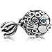 Pandora Angel Fish Silver Charm with Blue Topaz 791108TPP