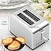 ONSON 2 Slice Toaster Stainless Steel,Bagel Toaster - 5 Bread Shade Settings,Bagel/Defrost/Cancel Function,Extra Wide Slots, Removable Crumb Tray, Stainless Steel Grill, Suitable for Croissants,and Various Bread Types (825W, Silver)