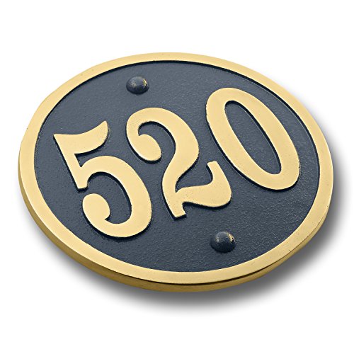 House Number Address Plaque Modern Round Style. Cast Metal Personalised Yard Or Mailbox Sign With Oodles Of Color, Number And Letter Options. Handmade In England By The Metal Foundry Just For You