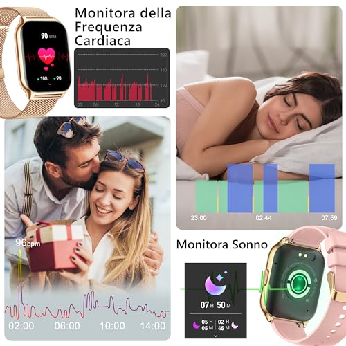 ZOSKVEE Men's Women's Smartwatch, Make / Answer Calls, 2.0 Inches Fitness Watch, 100+ Sport Modes, SpO2 Monitoring/Sleep/Blood Pressure/Heart Rate, Compatible iOS/Android
