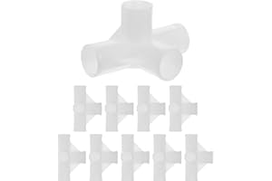 Levemolo 10Pcs Plastic Closet Rod Connector Tee 16Mm Four Way Joint for Fabric Wardrobe, Shoe Organizer, and