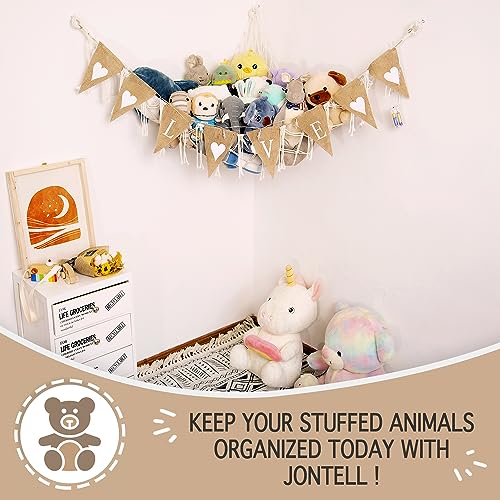 Macrame Stuffed Animal Net or Hammock with Light Boho Hanging